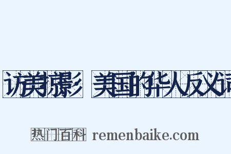 访美掠影·美国的华人反义词是什么意思的图片
